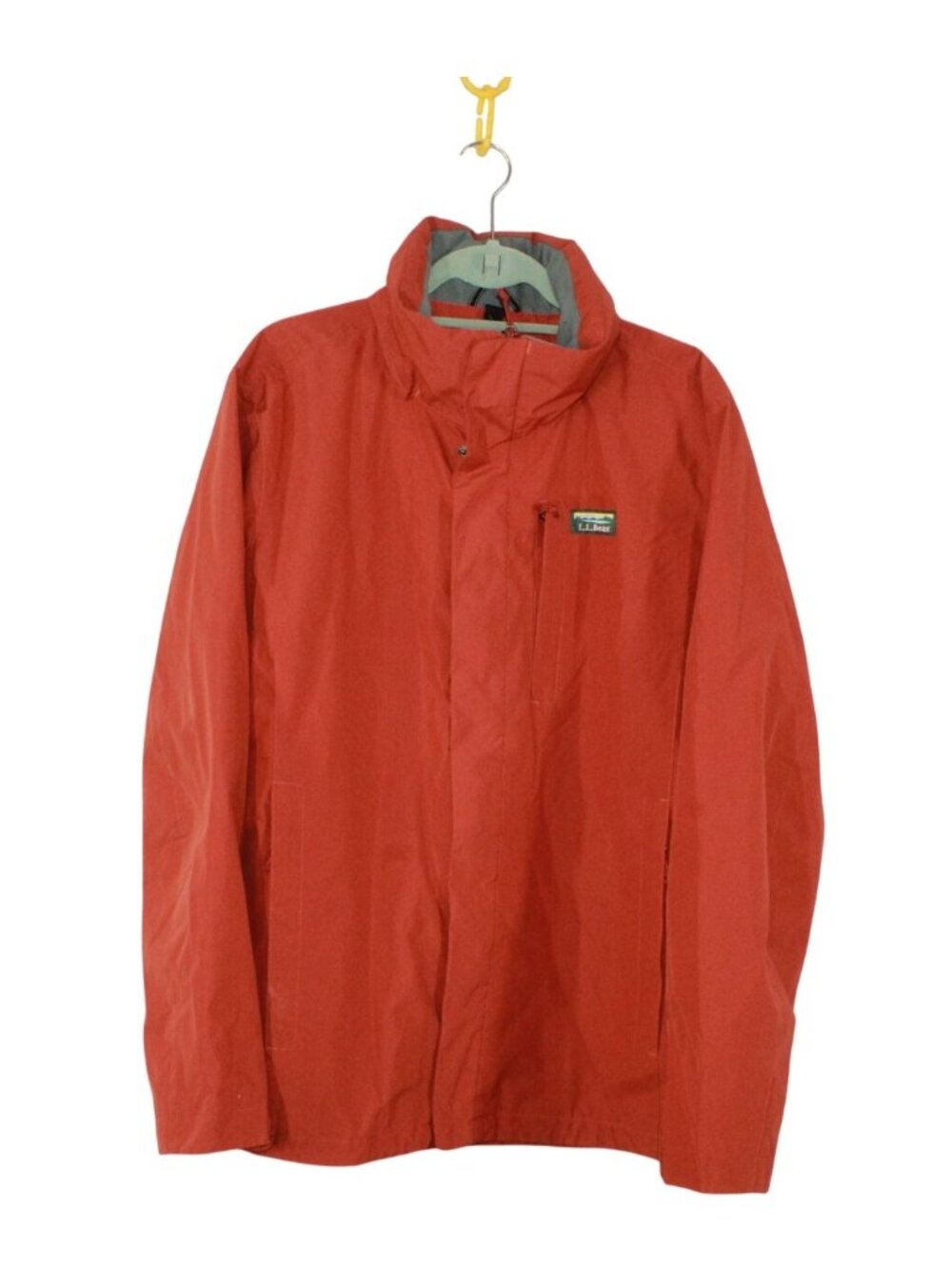 LL Bean Men's Water Resistant Lightweight Full Zip Outdoor Shell Orange Large